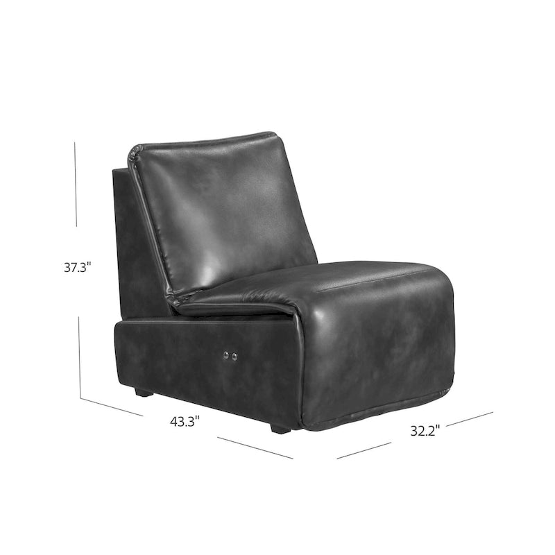 Mid-Century Modern Faux Leather Power Recliner