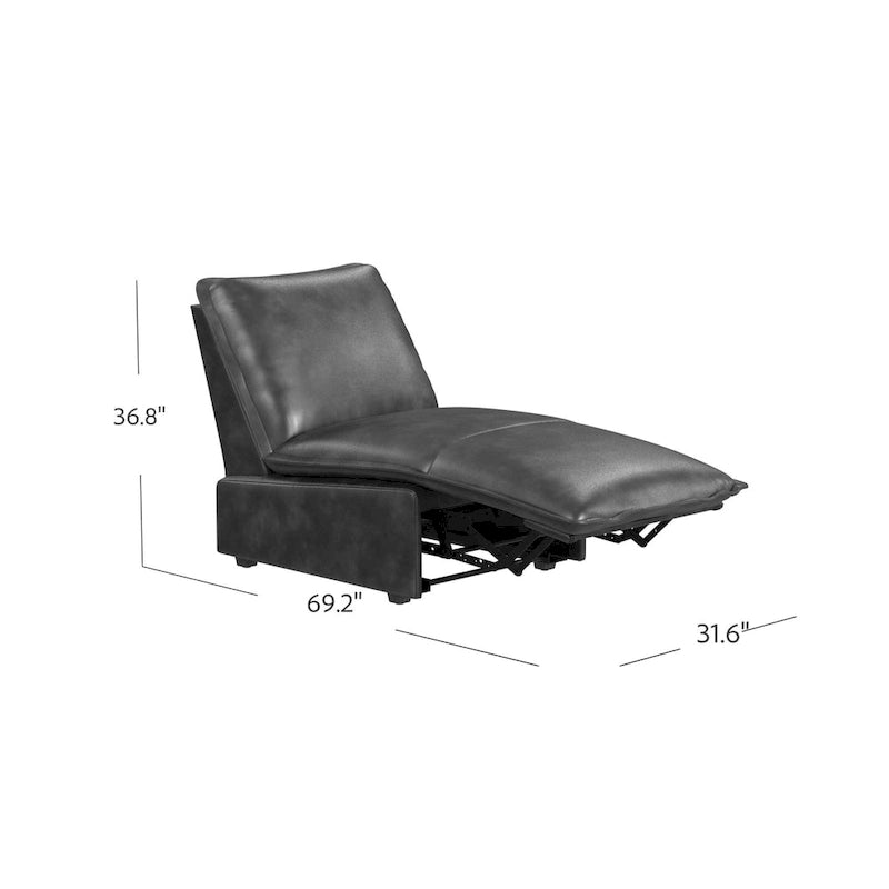 Mid-Century Modern Faux Leather Power Recliner