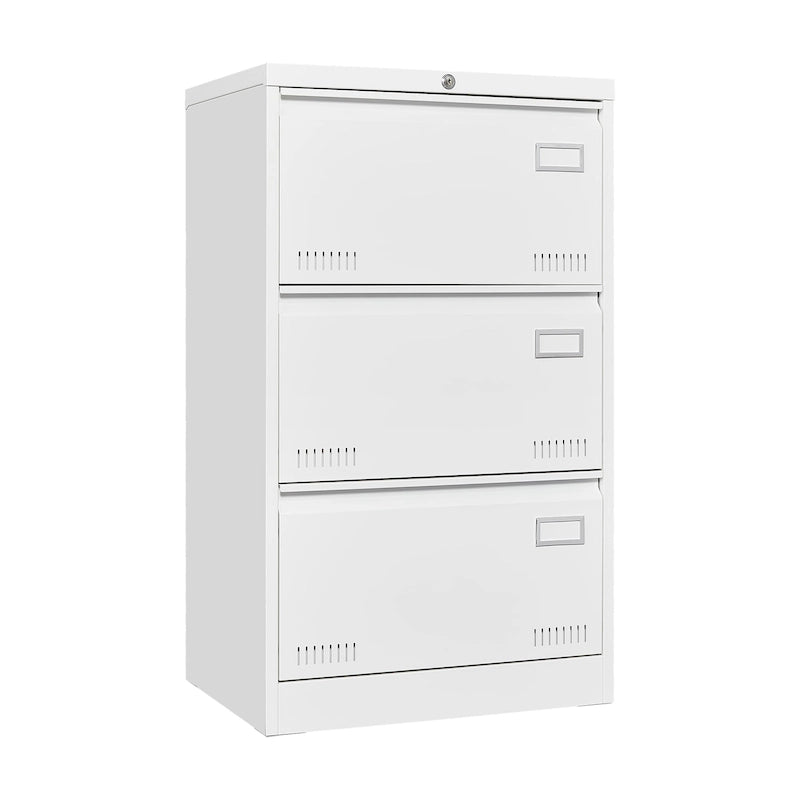 3-Drawer Metal Lateral File Cabinet with Lock