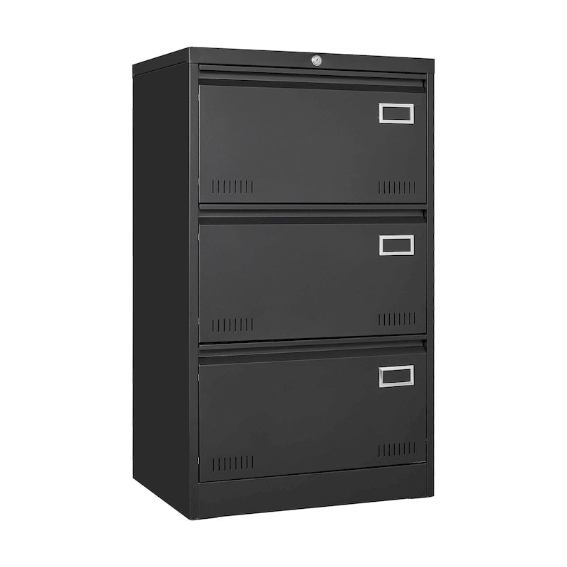 3-Drawer Metal Lateral File Cabinet with Lock