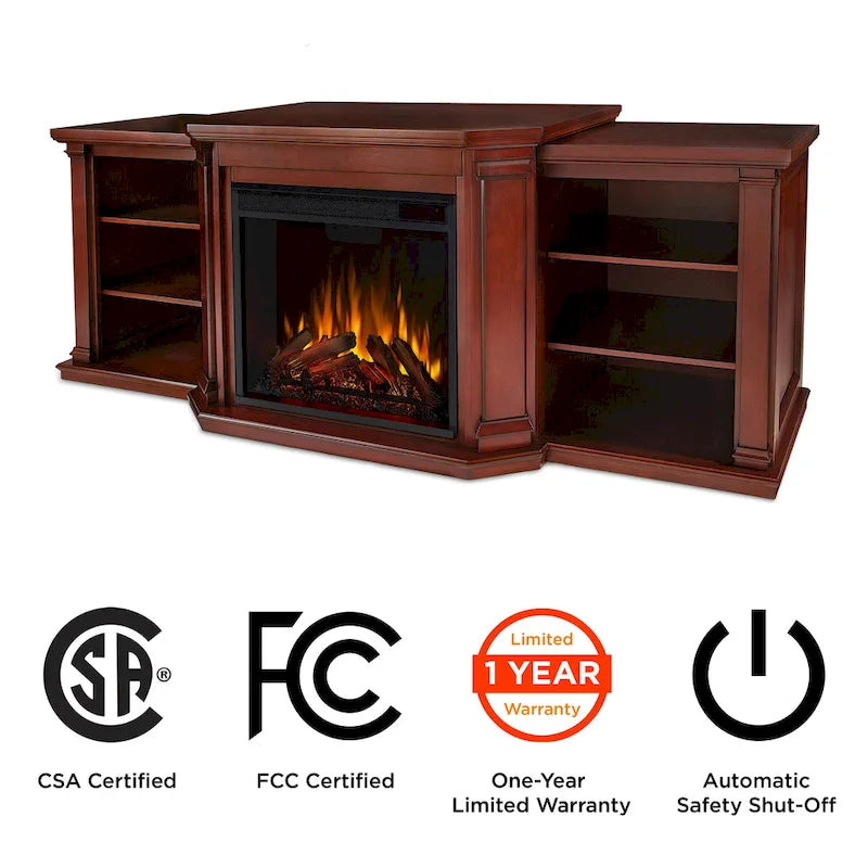 Electric TV Stand Fireplace in Dark Mahogany