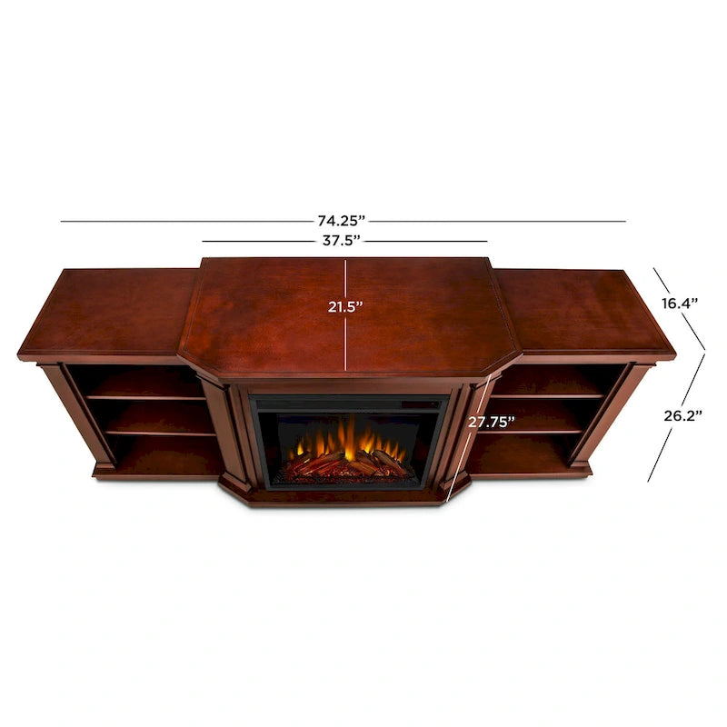 Electric TV Stand Fireplace in Dark Mahogany