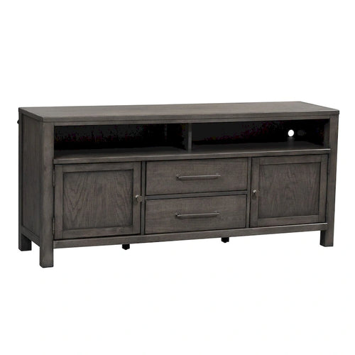 66-Inch Distressed Dark Gray TV Console