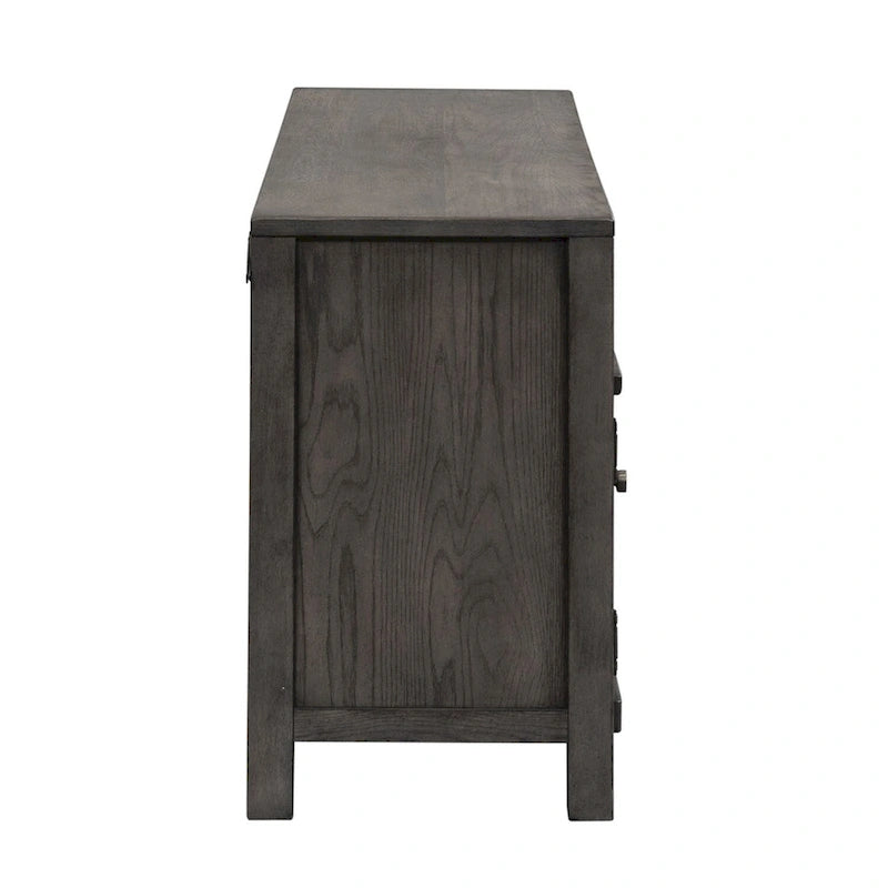 66-Inch Distressed Dark Gray TV Console