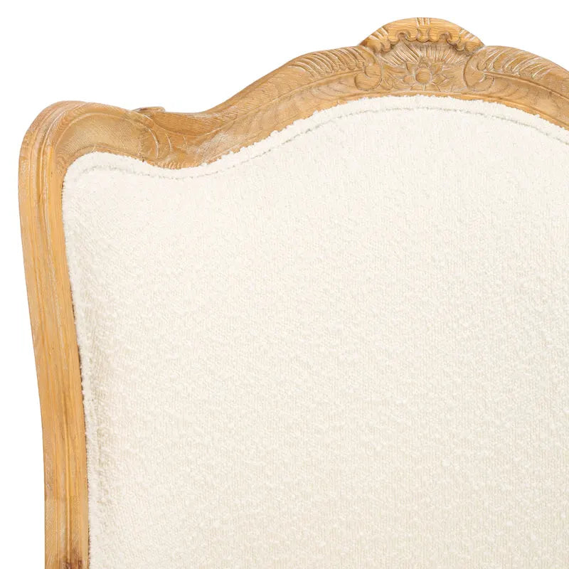 Oak and Natural Linen Wing Chair - 34W x 34D x 40H
