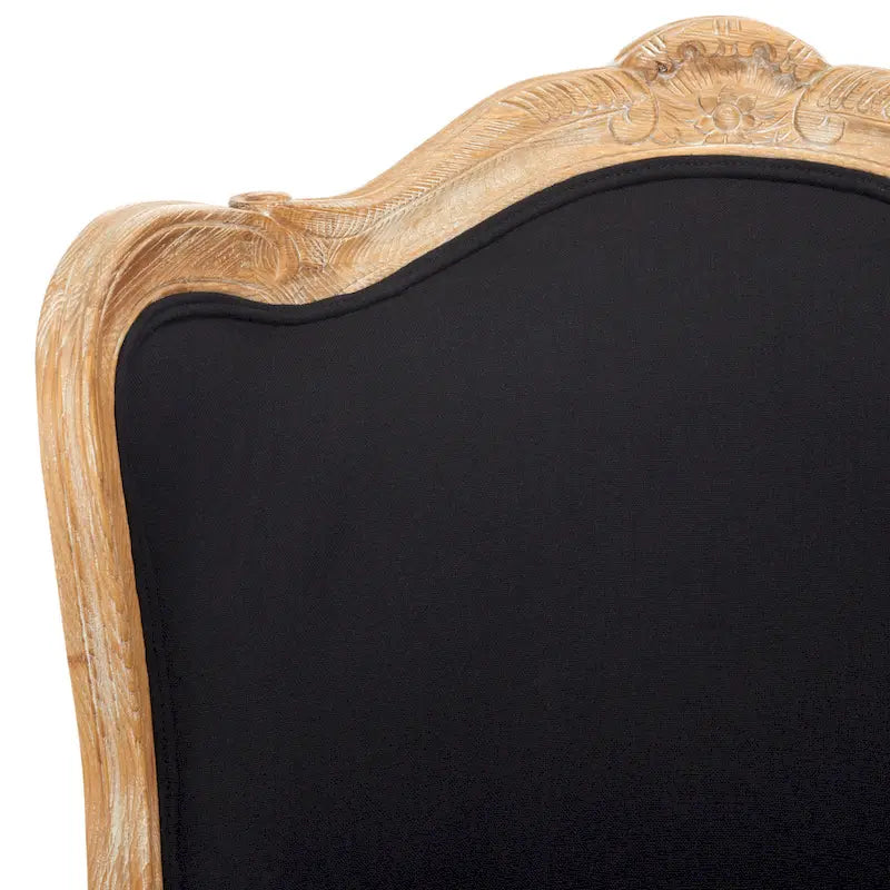 Oak and Natural Linen Wing Chair - 34W x 34D x 40H