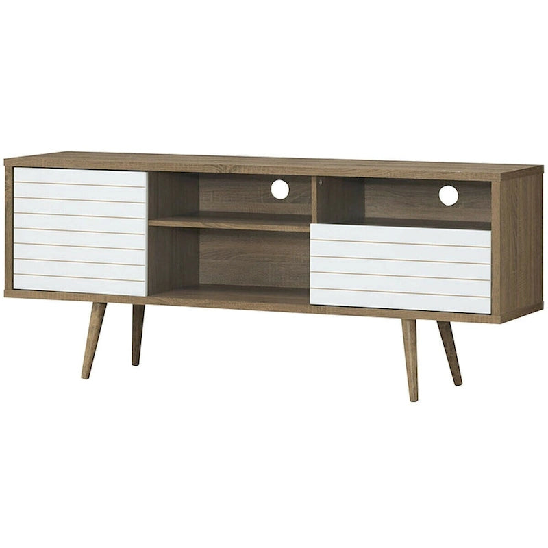 Modern TV Stand for TVs up to 65 Inches with Shelves, Cabinet and Drawer