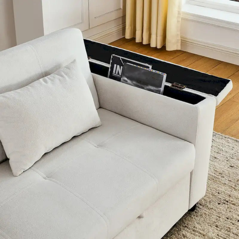 54-Inch 2-Seat Pull-Out Sofa Bed with Storage and USB Power Outlet
