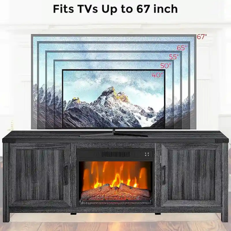 Farmhouse Electric Fireplace TV Stand for TVs up to 65 Inches