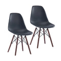 Modern Dining Chairs with Walnut Wood Legs, Set of 2