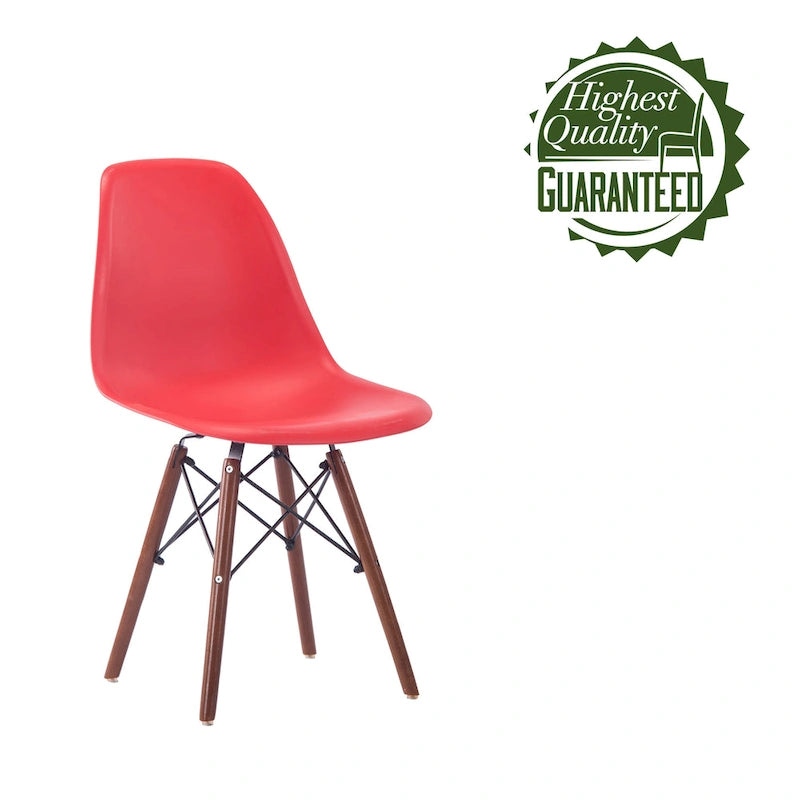 Modern Dining Chairs with Walnut Wood Legs, Set of 2
