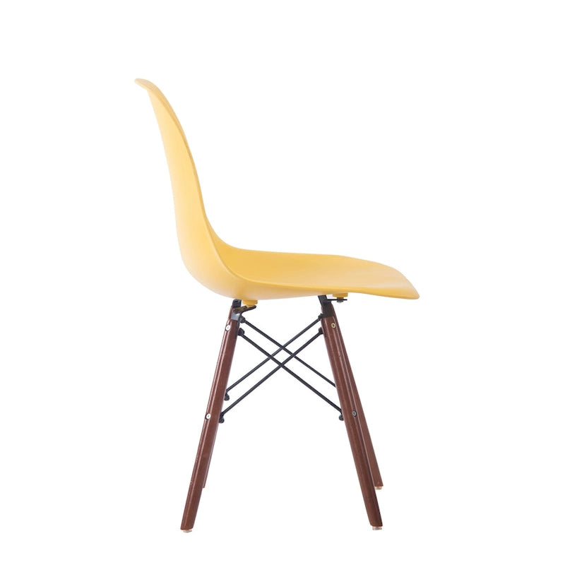 Modern Dining Chairs with Walnut Wood Legs, Set of 2