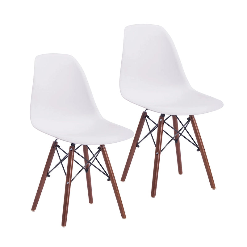 Modern Dining Chairs with Walnut Wood Legs, Set of 2