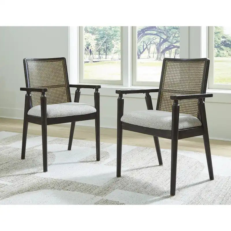 Signature Design by Ashley Galliden Black/Gray Dining Arm Chair - 22.13W x 22.38D x 35.13H