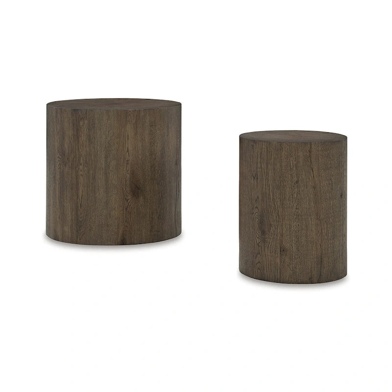 Brown Round Accent Tables (Set of 2) - 20 W x 20 D x 20.13 H