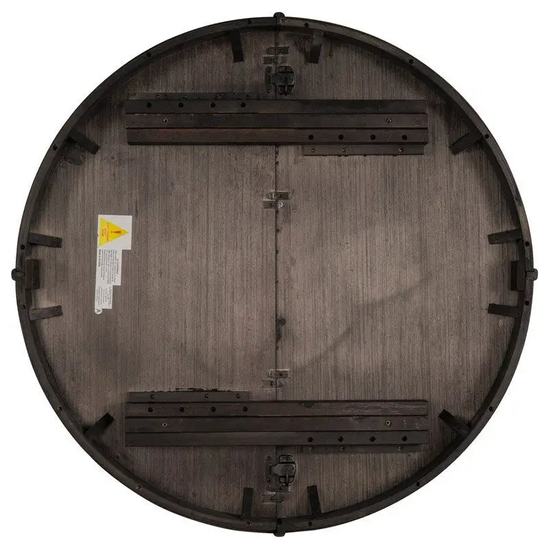 Round Extendable Wood Dining Table with X-Shaped Base