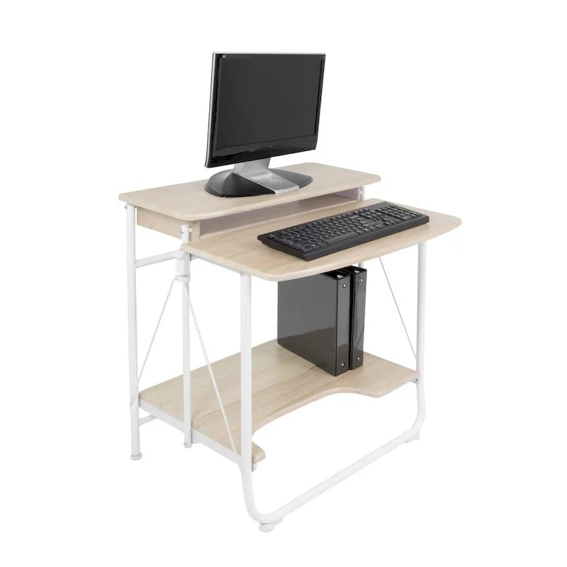 Contemporary Folding Desk with Storage Shelves