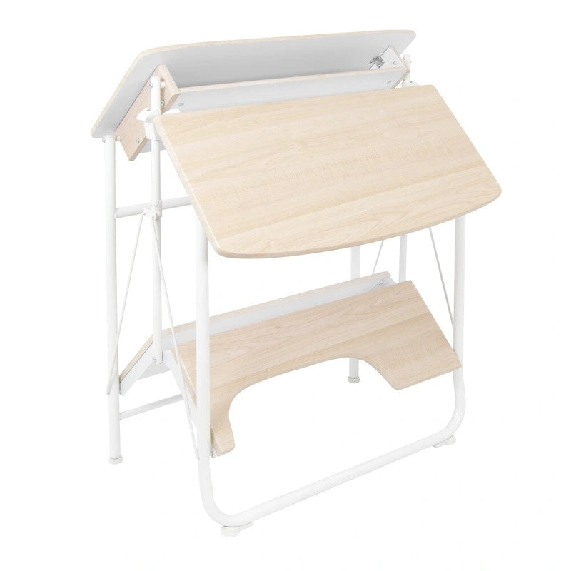 Contemporary Folding Desk with Storage Shelves