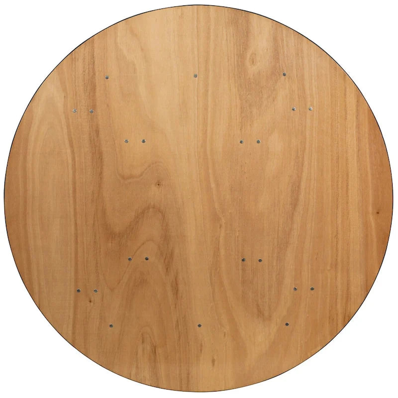 60-Inch Round Folding Banquet Table with Finished Wood Top
