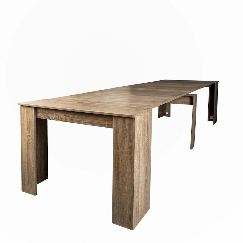 Extendable Console and Dining Table, Brown