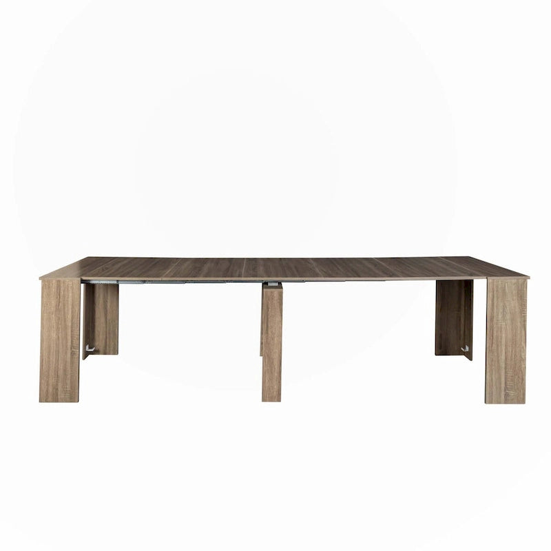 Extendable Console and Dining Table, Brown